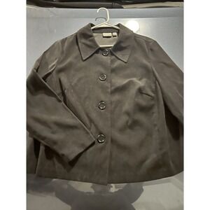 Kim Rogers Coat Women's Sz 20W Black Big Button Up‎ Polyester Spandex Blend